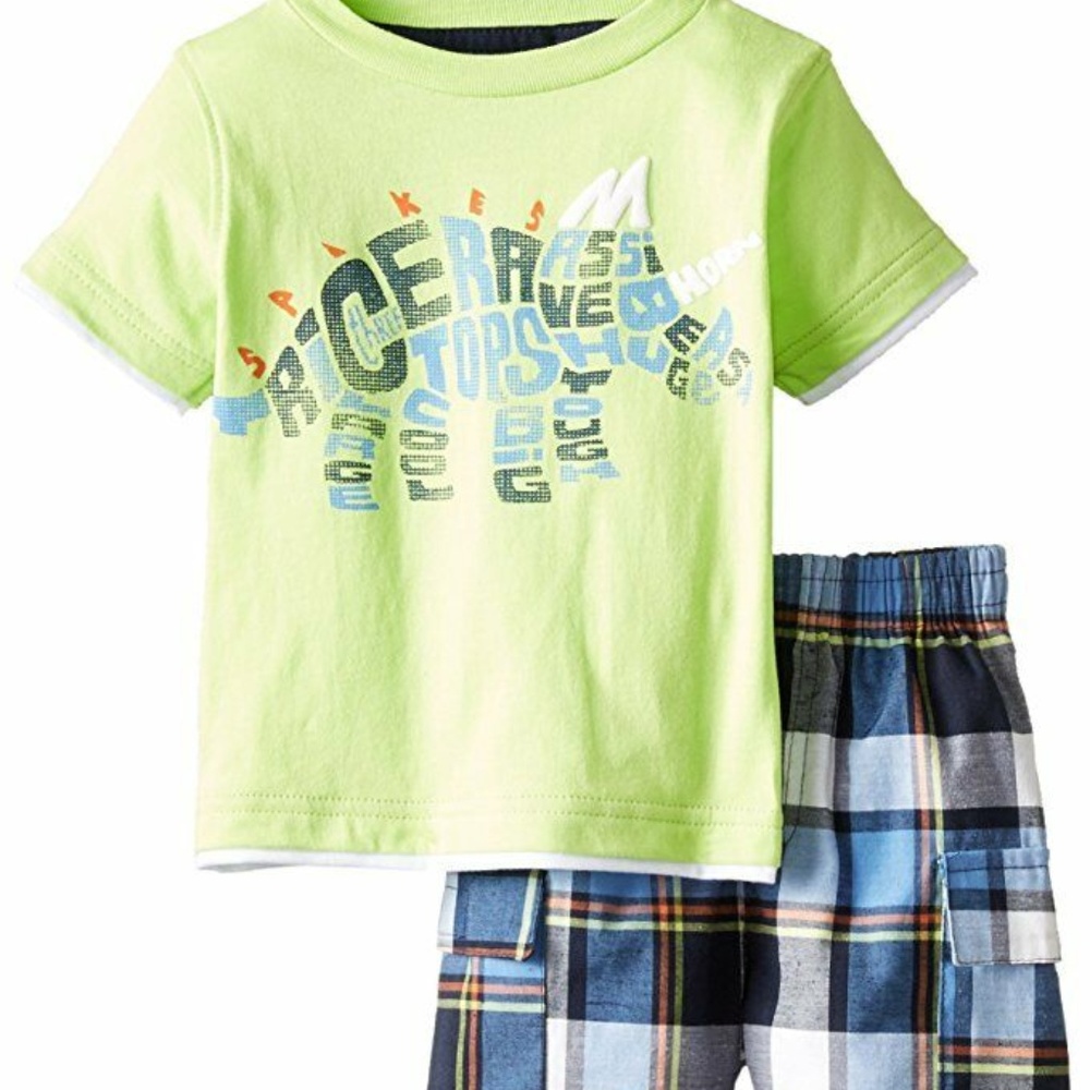 Baby Boy 2 Piece Dinosaur Tee Plaid Short Set Outfit 12m‎ Kids Headquarters